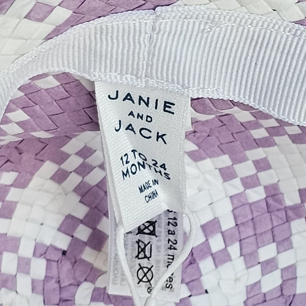 Janie and Jack Pink and White Kids Hat 4/5‎ y/o
